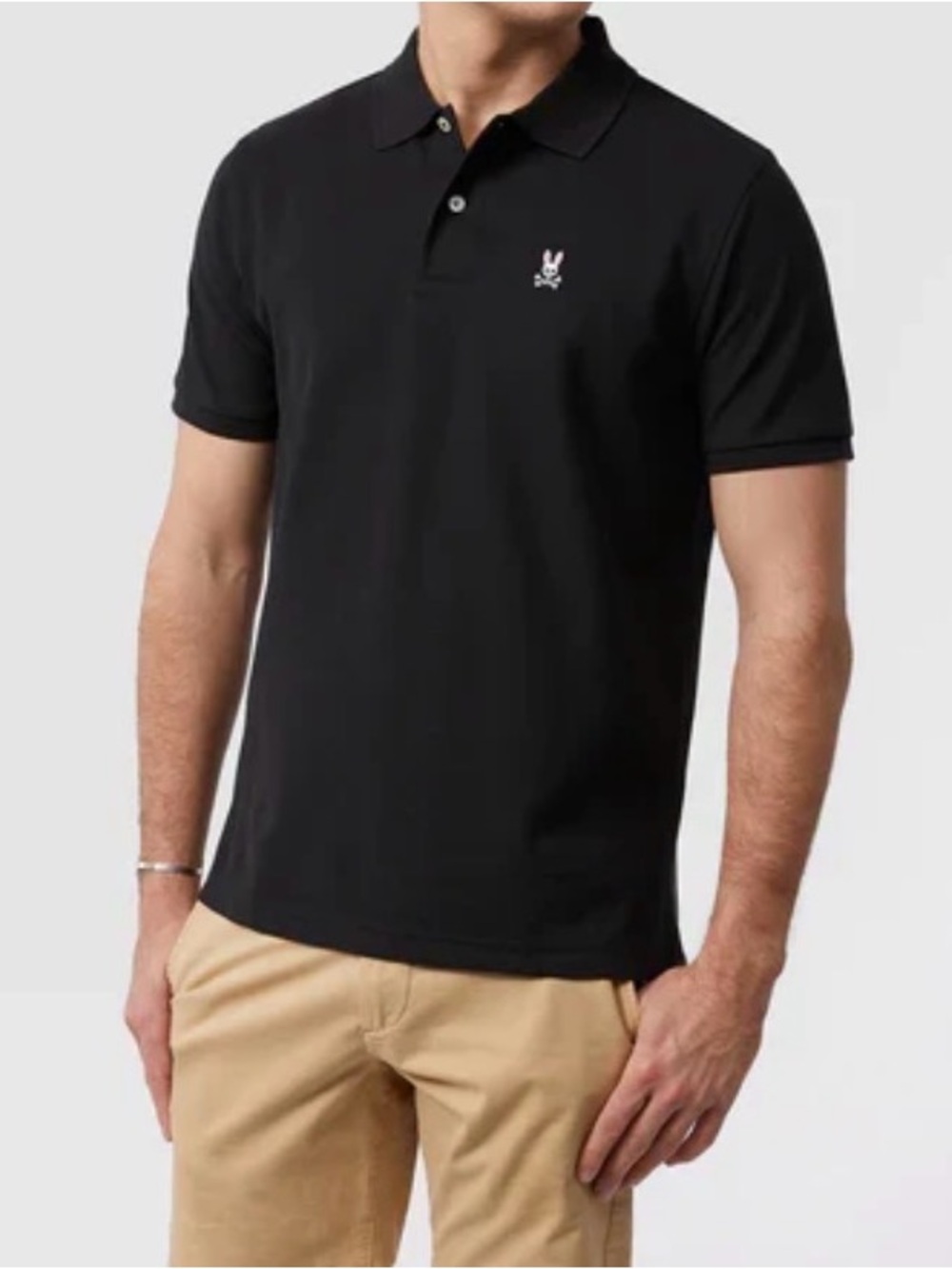 Psycho Bunny by Robert Godley Classic Piqué Polo Soft Black Men's L 6 Pima